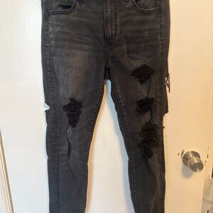 American Eagle Outfitters Black Ripped Skinny Jeans